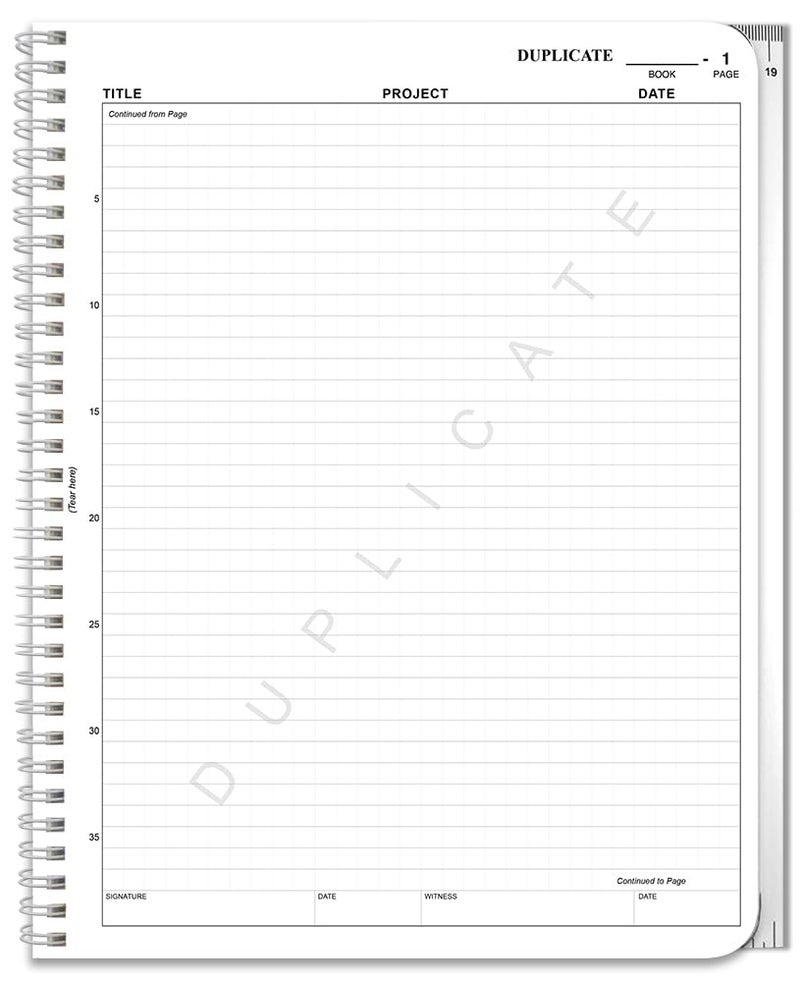 BookFactory Carbonless Lab Notebook/Laboratory Duplicator Book (Scientific Grid Format) - Contains Carbon Copies 8.5'' x 11''. 100 Sets of Pages, 200 Sheets Total [Wire-O Bound] (Made in USA) - Image 3